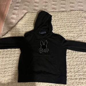 Psycho Bunny Black Kids Hoodie with Iconic Logo